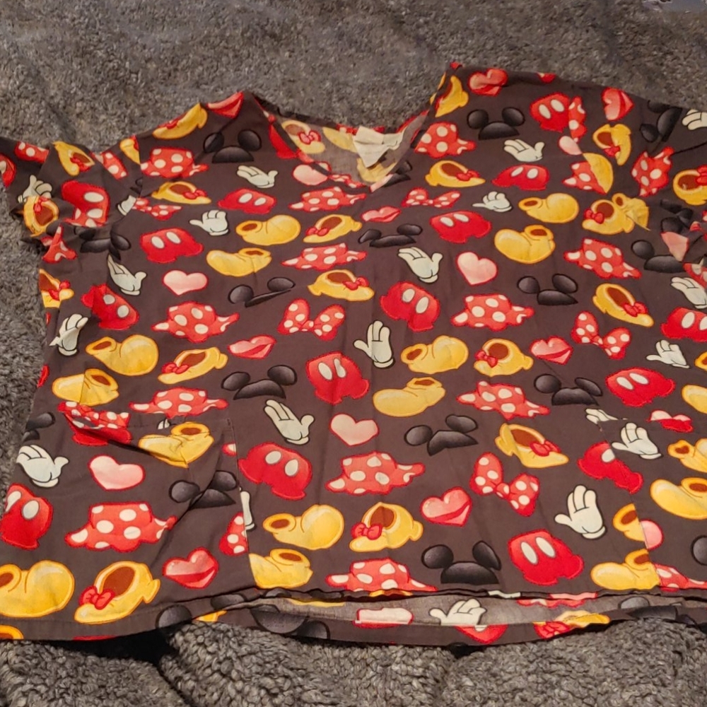 Mickey & Minnie Mouse Scrub Top